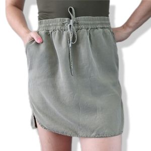 Tencel Lyocel Drawstring Elastic Waist Skirt